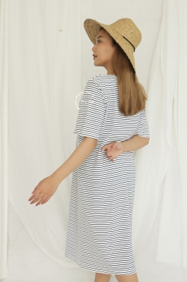 Baju Hamil Dress Hamil Menyusui Simple Modis Lorek Ariana Dress - DRO 882